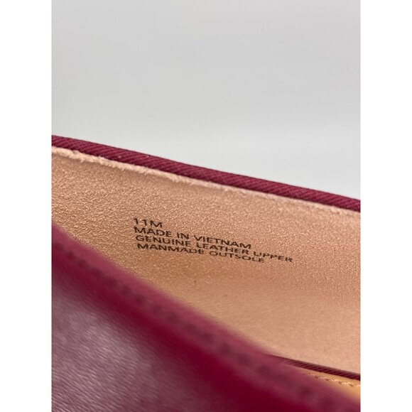Talbots Ryan Quilted Leather Loafer Flat Shoe Burgundy Wine Red Size 11 - Picture 7 of 7